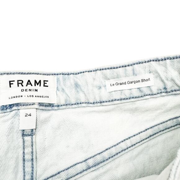 Frame Le Grand Garcon Short Light Wash Denim Jean Shorts Size 24 - Picture 3 of 6